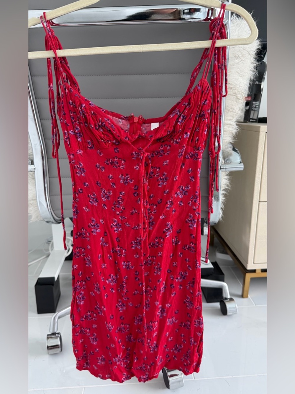 Rat & Boa Floral Tie-Shoulder Dress